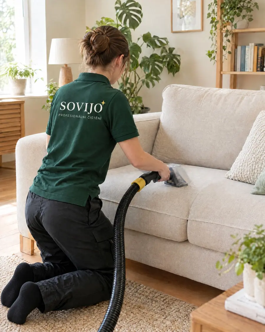 Rodinná firma Sovijo při tepování sedačky